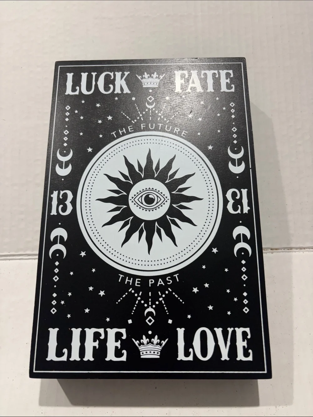 Luck Fate Life Love Black Wall Art Sign